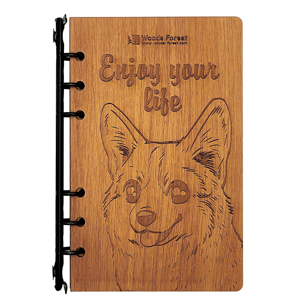 原木筆記本-柯基 1