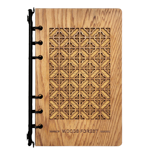 原木筆記本-花形窗花(鏤空款) 1