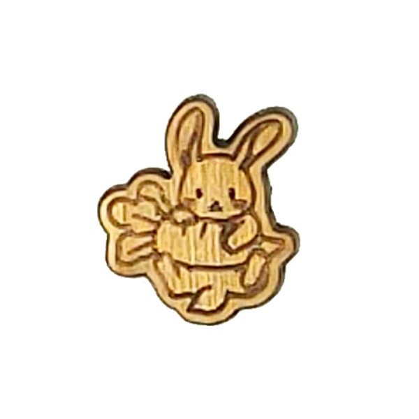 原木口罩磁扣-Q兔子